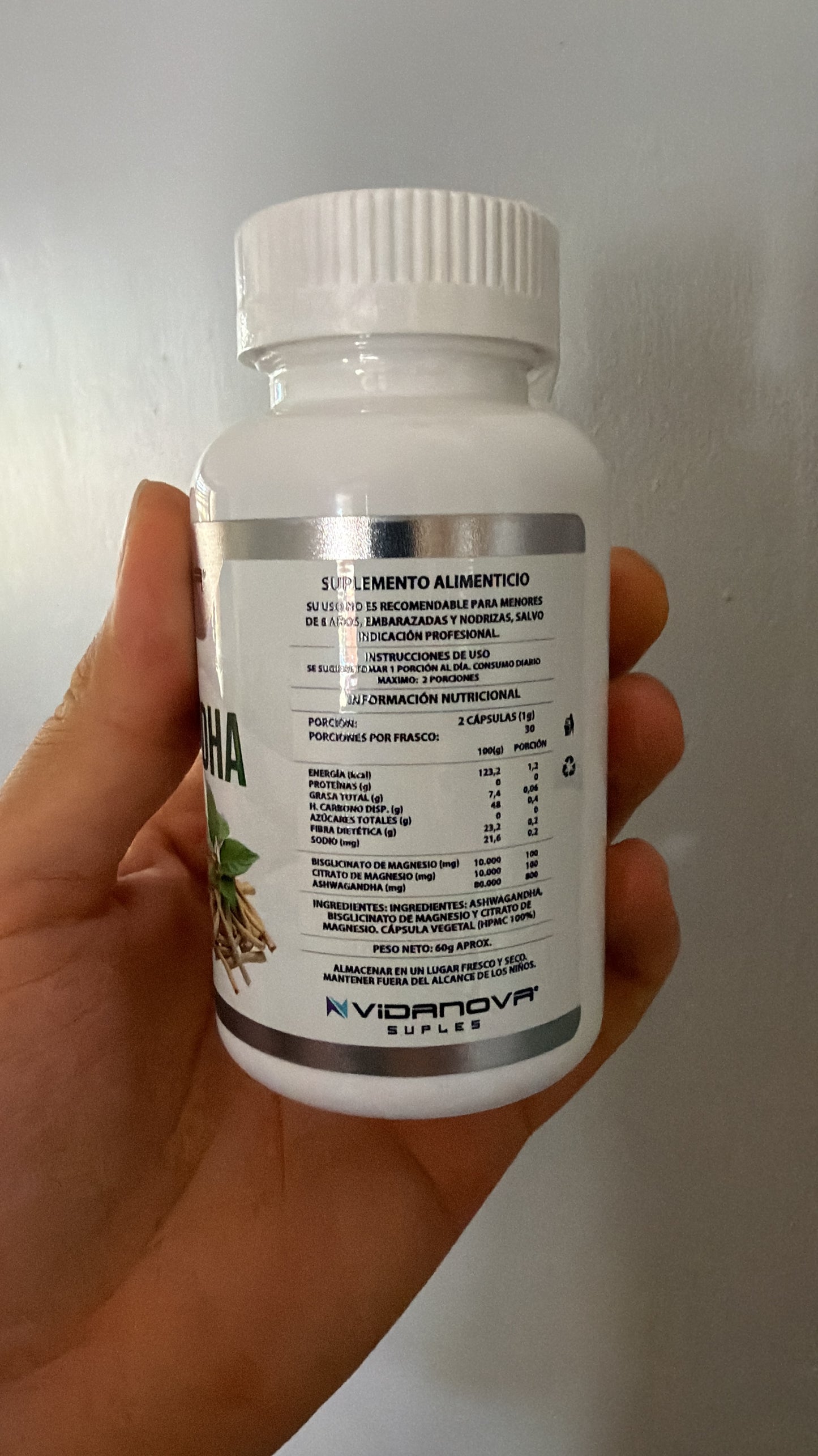 Ashwagandha + Magnesio 1000mg | Anti-Estrés y Sueño Profundo (60 Caps)