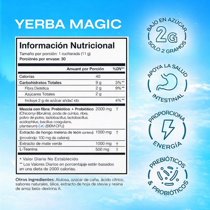 Yerba Magic 3-en-1 | Energía + Foco Mental (Sabor Mango-Melocotón)