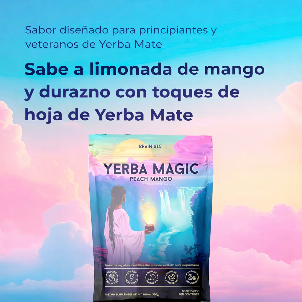Yerba Magic 3-en-1 | Energía + Foco Mental (Sabor Mango-Melocotón)