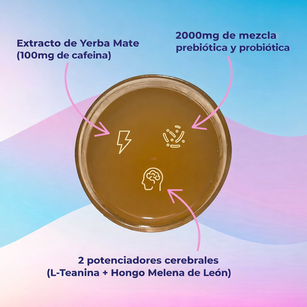 Yerba Magic 3-en-1 | Energía + Foco Mental (Sabor Mango-Melocotón)