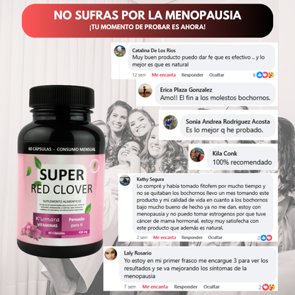 Super Red Clover - Suplemento Menopausia y Bochornos (Isoflavonas Naturales)