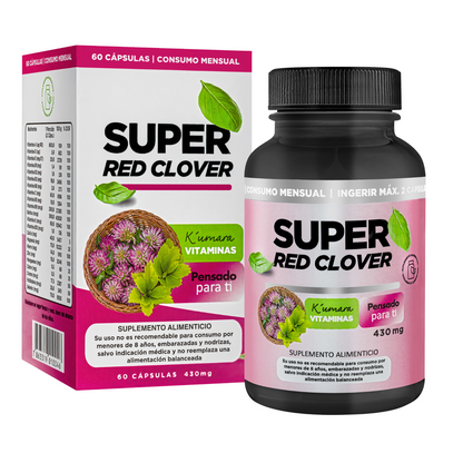 Super Red Clover - Suplemento Menopausia y Bochornos (Isoflavonas Naturales)