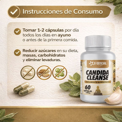 Candida Cleanse Detox 1000mg | Anti-Hinchazón y Hongo Cándida
