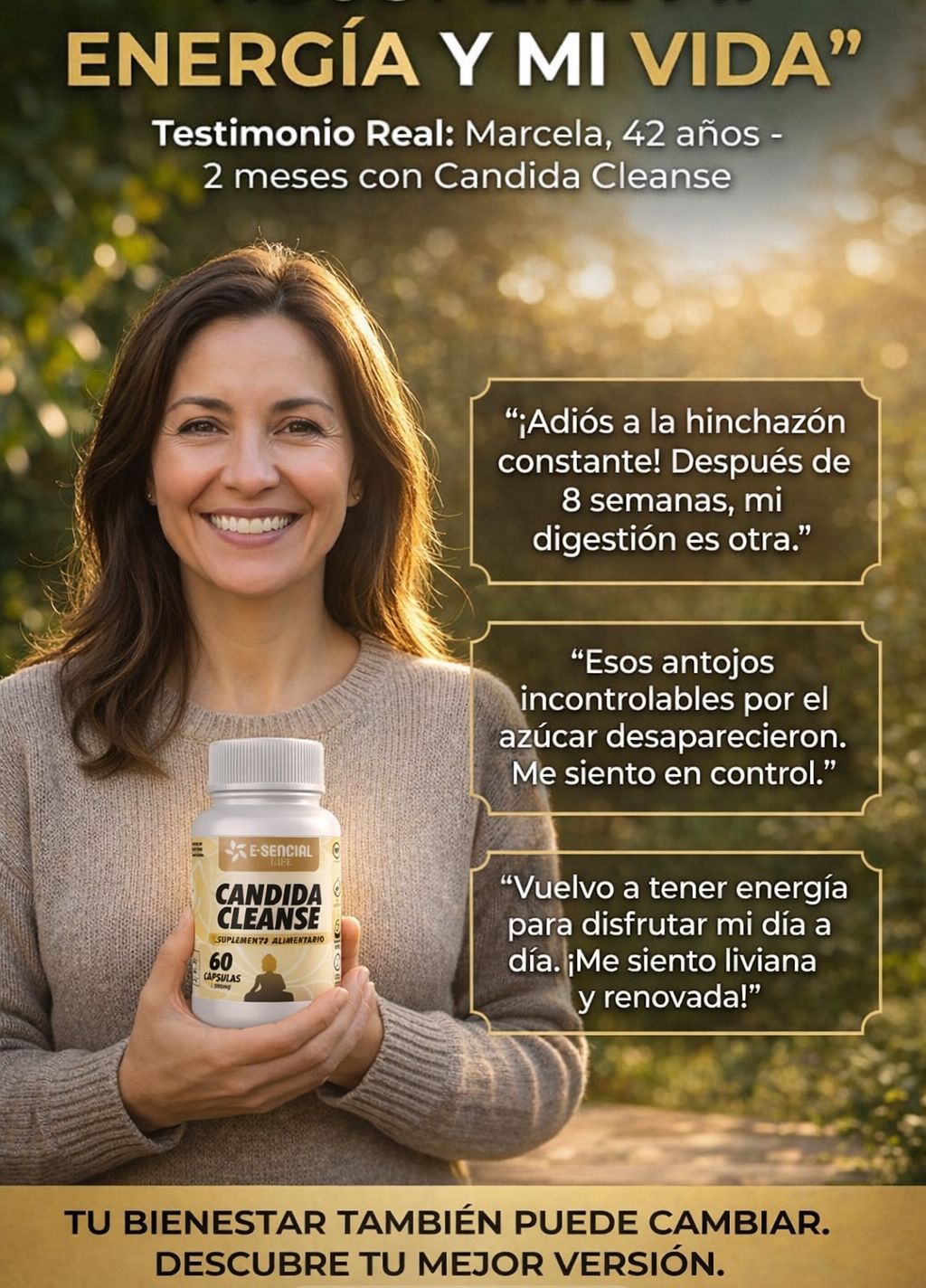 Candida Cleanse Detox 1000mg | Anti-Hinchazón y Hongo Cándida
