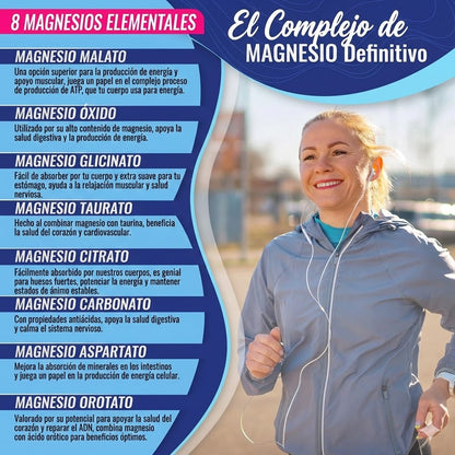 Magnesio Complex 8 | Espectro Completo 1000mg (Citrato, Bisglicinato, Malato)