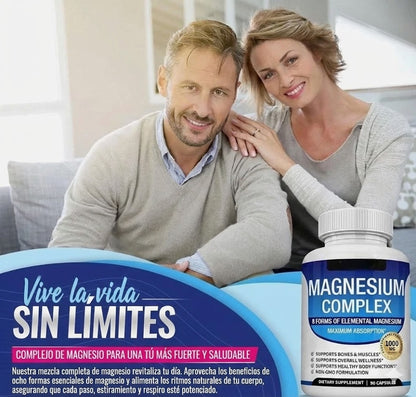 Magnesio Complex 8 | Espectro Completo 1000mg (Citrato, Bisglicinato, Malato)
